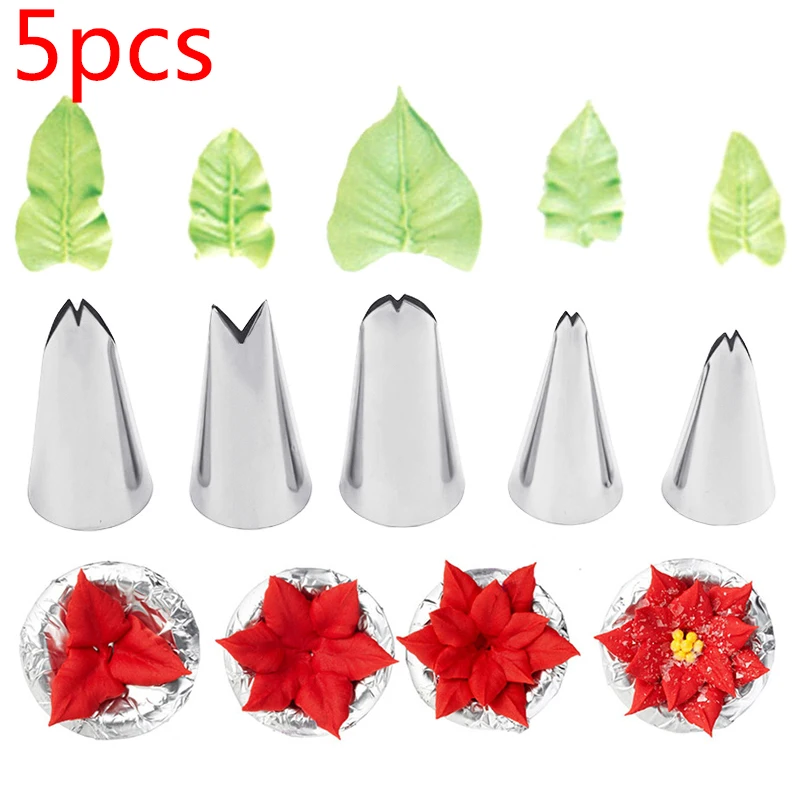 

5 шт. насадки для глазури из нержавеющей стали для украшения торта