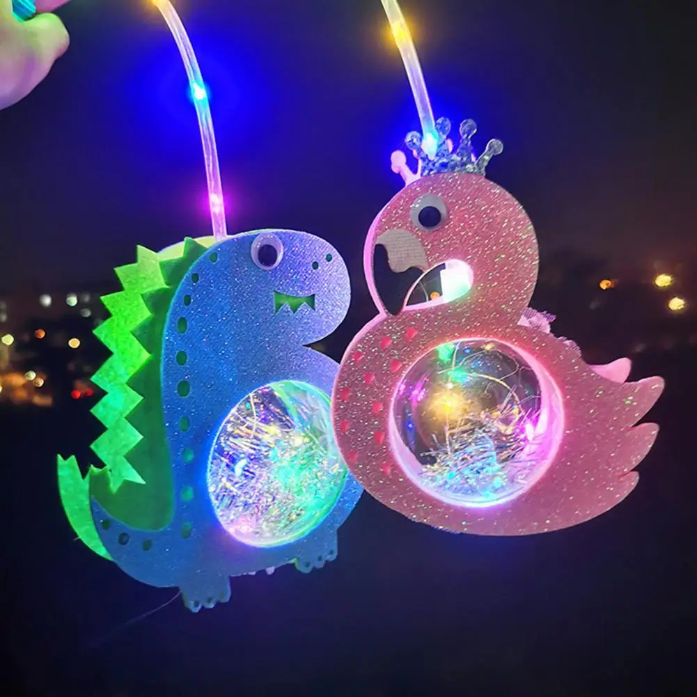Beautiful LED Lantern Three Flash Modes Decorative Festival Supplies Cartoon Animal Flash Lantern for Children Kids Toys