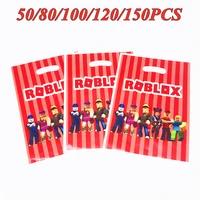 5080 pcs kids favors gift bags happy birthday party decoration baby shower roblo game theme plastic loot bags events supplies