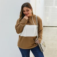 fall oversized pullovers hoodie for women long sleeve clothes hooded patchwork sweatshirt female fashion casual tops loose hoody