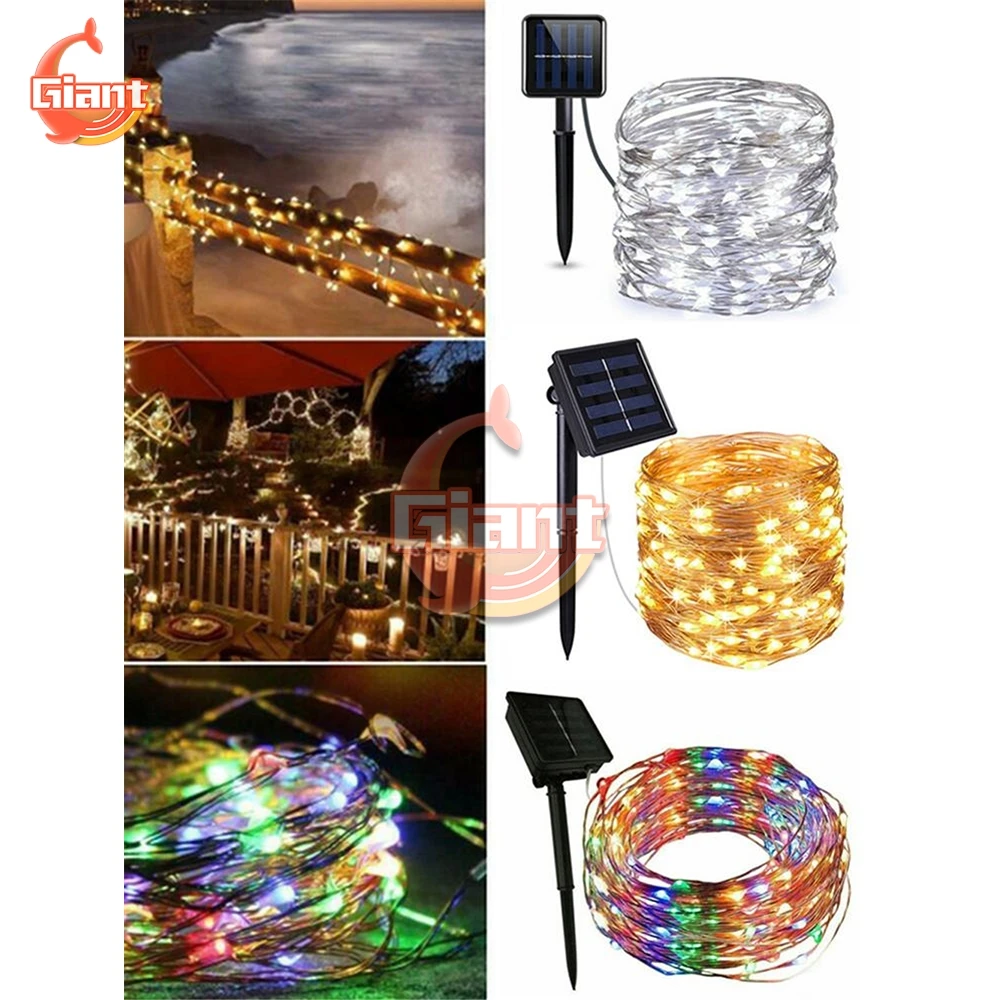 

10M 100 LED Solar Light Waterproof Fairy Garland Lights String Outdoor Holiday Christmas Party Wedding Solar Lamp Decor Light
