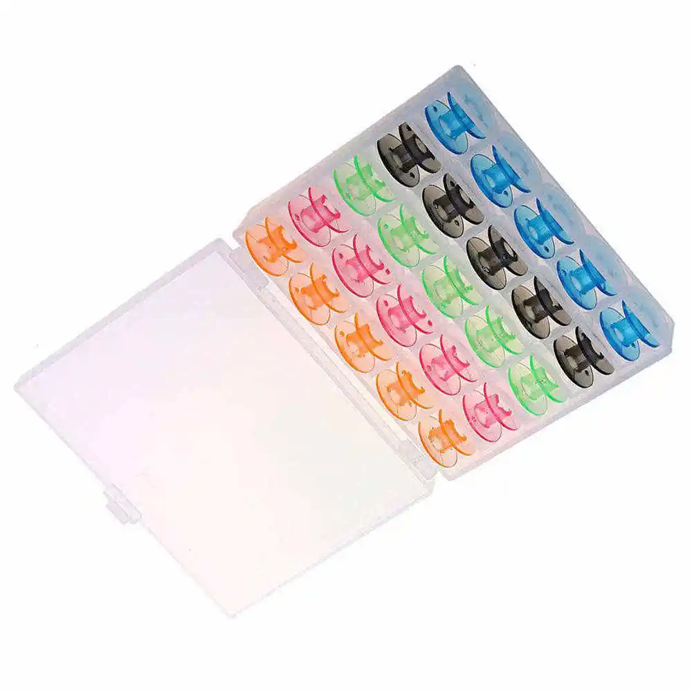 25 сетка Прозрачный чехол для хранения коробка Пластик мини Шпульный колпачок