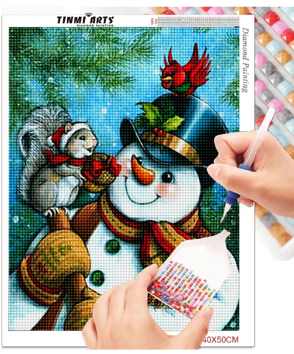 

DIY Diamond Embroidery Snowman Full Round AB stitch Diamond Painting Kits Mosaic Cartoon Rhinestones cross stitch home decor