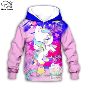 Kid 3D print cartoon unicorn painting hoodie children baby long sleeve rainbow Sweatshirt zipper coat boy girl
