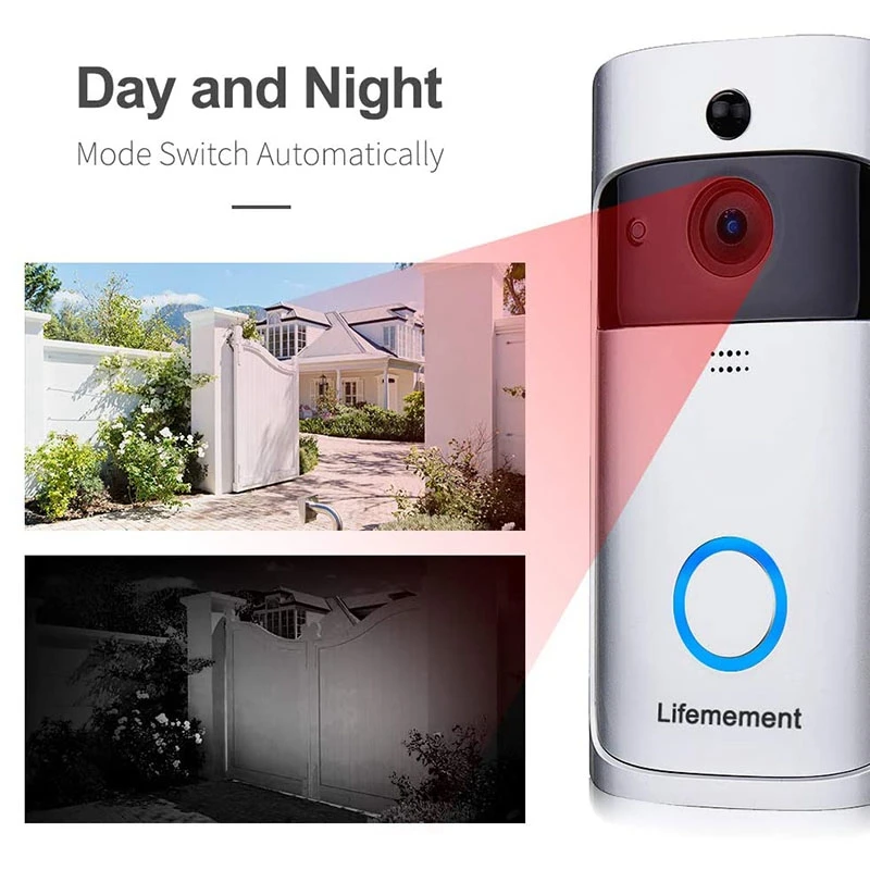 

Hot V5 Wireless Doorbell WiFi Smart Video Doorbell HD Smart Security Camera Doorbell with Realtime Alerts