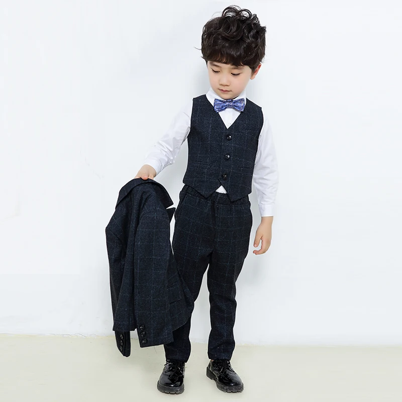 3 шт./компл. осень Формальные Детские костюмы для мальчиков одежда маленьких