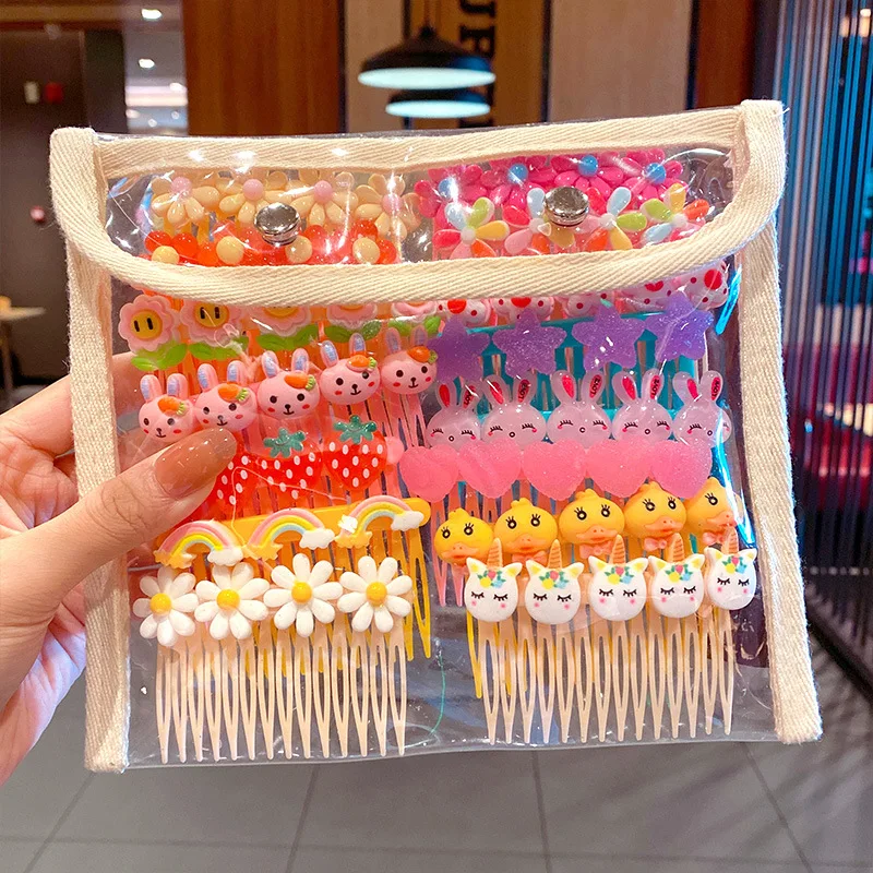 

Baby Candy Color Simple Children's Hairpin Elastic Banana Clip Double-sided Lazy Lady Hair Comb Thick Curly