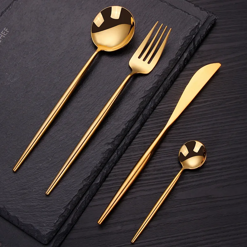 Кухня посуда Нержавеющая сталь столовых приборов в комплекте вилки ножи ложки