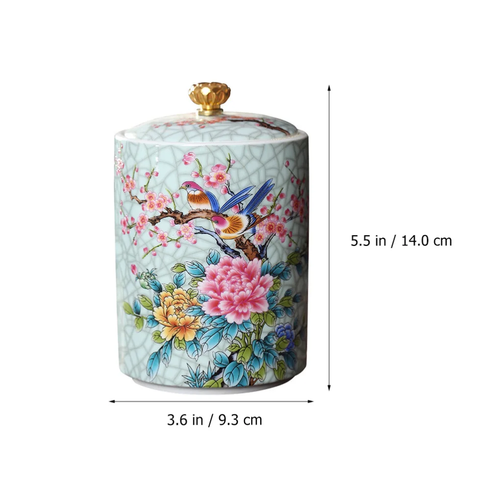 

550ml Portable Sealed Jar Enamel Tea Tin Tea Storage Box Ceramic Tea Canister