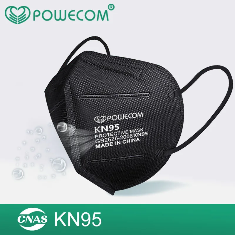 

POWECOM KN95 Masks Mouth Maskes Black face mask Safety Dust Respirator Mask Breathable Protective Adult masks Masque cubrebocas