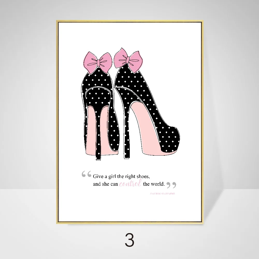 

Fashion Poster Print Perfume Blowing Bubbles Beauty Canvas Painting Lipstick High Heels Picture Beauty Salon Girls Room Decor