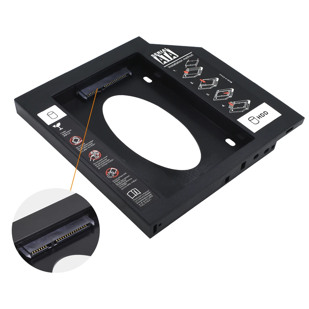 TISHRIC 9 5 мм/12 7 мм HDD Caddy Пластик SATA 3 0 Универсальный Optibay чехол для 2 &quotSSD жесткий диск