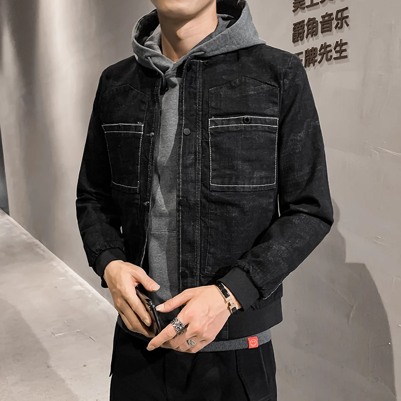 

Мужская камуфляжная джинсовая куртка, куртка для парней, Молодежная куртка, осень 2019