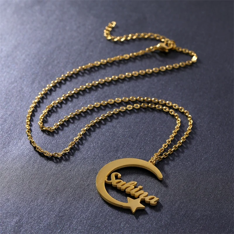 Ожерелье с изображением луны и звезд ожерелье из нержавеющей стали на заказ