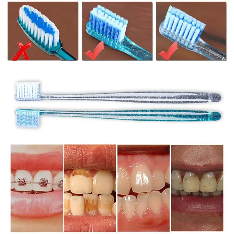 2 шт./компл. Ортодонтическая зубная щетка для взрослых U мягкая отделка щетинки
