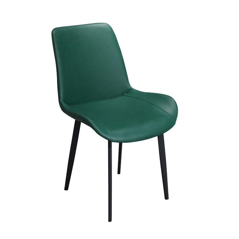 

Family dining chair Nordic restaurant ins net red economic light luxury leather chair iron soft bag back chair