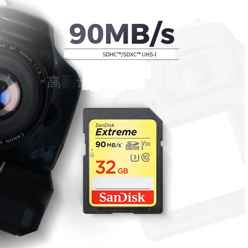 100% двойной флеш-накопитель SanDisk Extreme SD карта SDHC/SDXC 256 ГБ 128 Гб 64 оперативной памяти 32