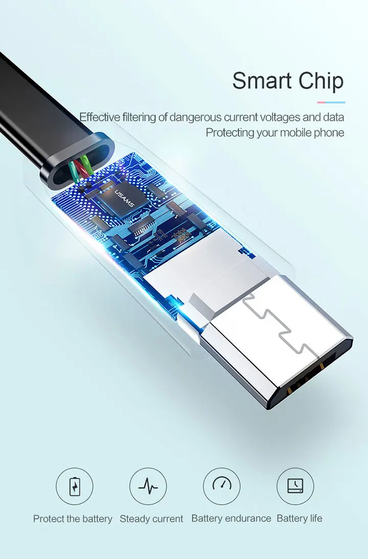 10 шт/много микро usb кабель, USAMS данных USB кабель синхронизации данных Android микро порт кабель мобильного телефона для samsung Xiaomi huawei