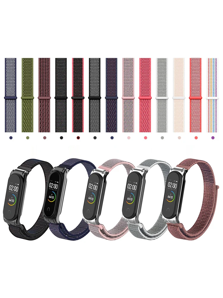 Нейлоновый браслет-петля для Xiaomi mi, ремешок 4/3, mi Band 4, аксессуары для Xiaomi mi, ремешок 3, сменный ремешок
