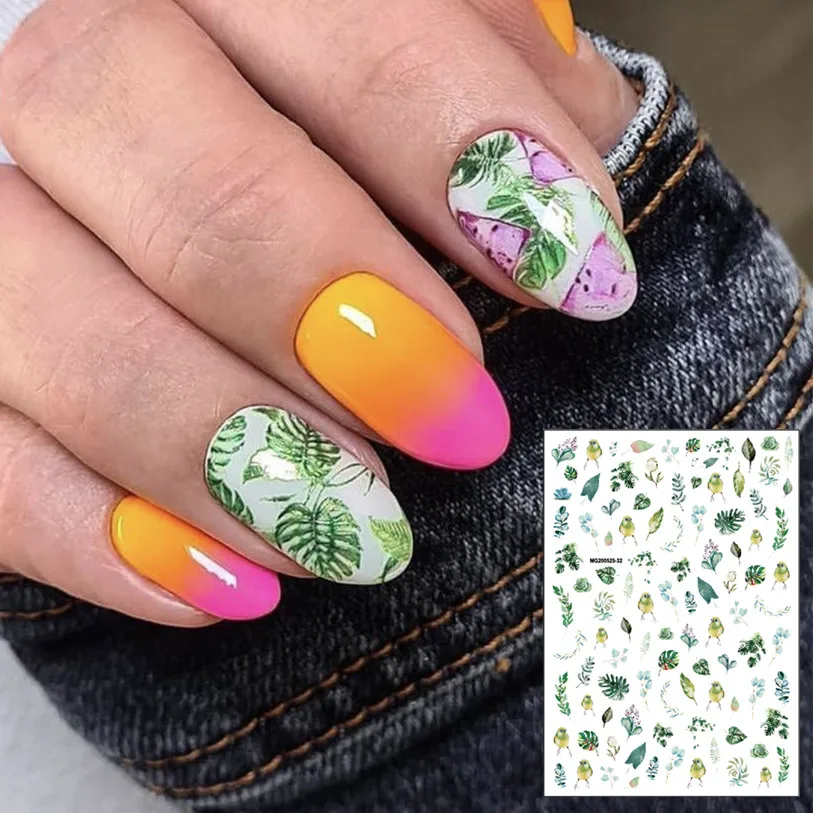 

MG FLOWER lavender 3d nail art stickers decal template diy nail tool decorations