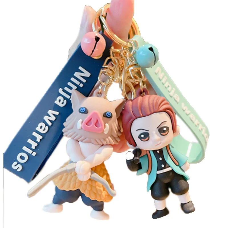 

Hot Sale Cartoon Demon Slayer Keychain Cartoon Anime Key Pendant Cute School Bag Ornament Creative Small Gift Christmas Gifts