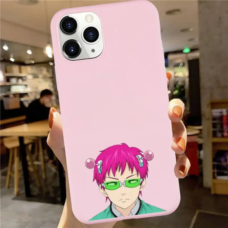 

The Disastrous Life of Saiki K Saiki Kusuo 2 Phone Case Candy Color for iPhone 6 7 8 11 12 s mini pro X XS XR MAX Plus