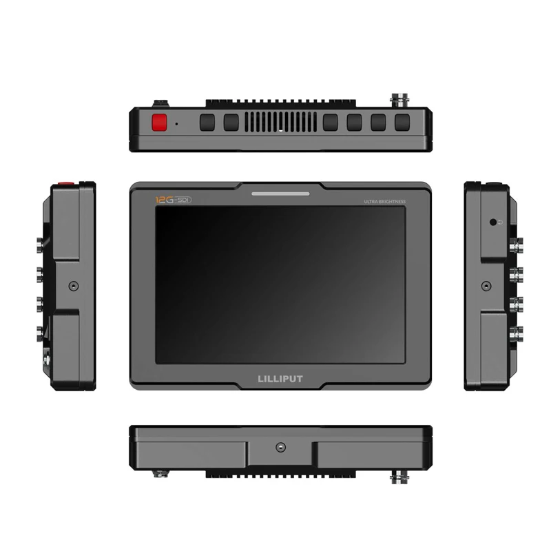 Монитор камеры Lilliput Q7-12G 2000 Nit 7 дюймов с 3D-LUT HDR 12GSDI и HDMI перекрестным металлическим
