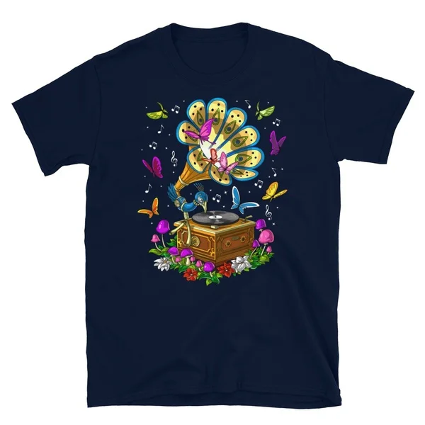 

Psychedelic Peacock Gramophone Short-Sleeve Unisex T-Shirt