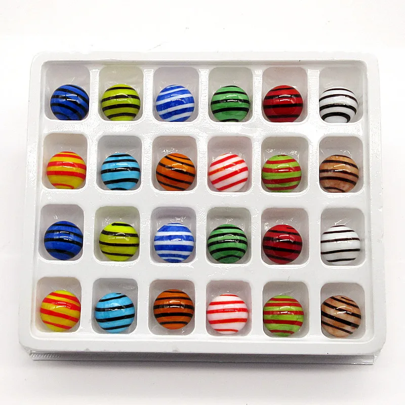 

Custom decorative glass Marbles balls 16mm colorful handmade wire winding pellet aquarium vase decor children puzzle game toys