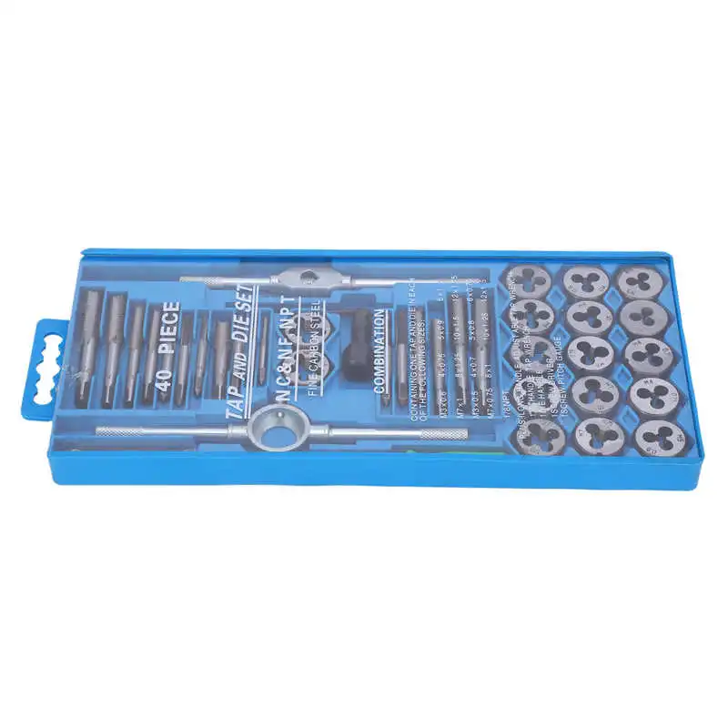 

40pcs Metric Tap and Die Set Milling Carbon Steel Hand Threading Tool Hardware Supplies Stainless Steel