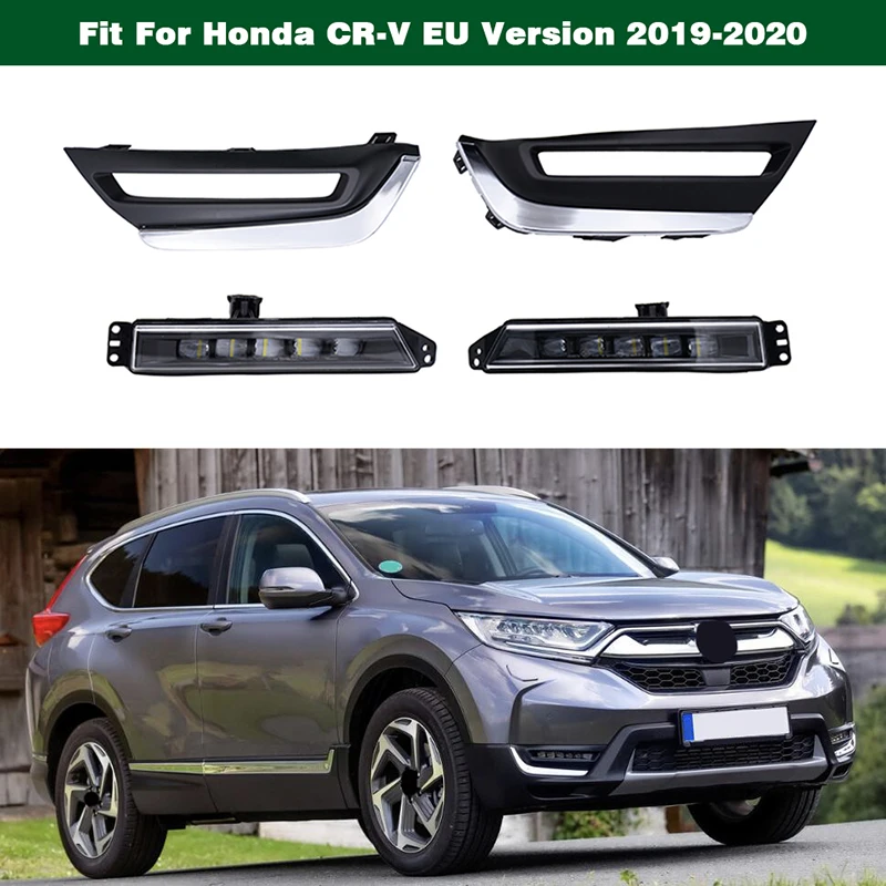 Передсветильник светодиодные фары противотуманные + крышки радиатора для Honda CR-V