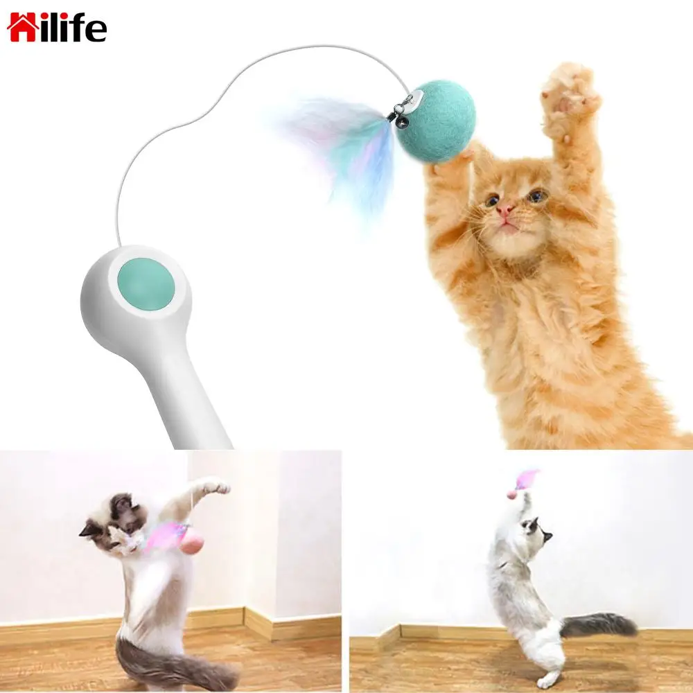 

Умная интерактивная игрушка для домашних животных, с перьевой палочкой, автоматическая подъемная игрушка для кошек