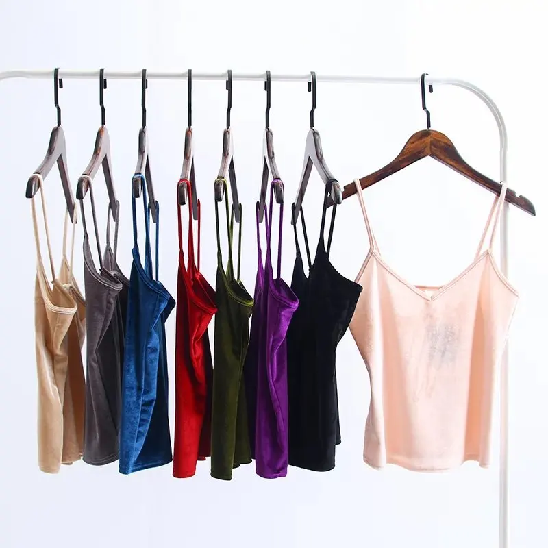 Бархатные Топы на бретелях женские короткие топы лето 2019 повседневная женская