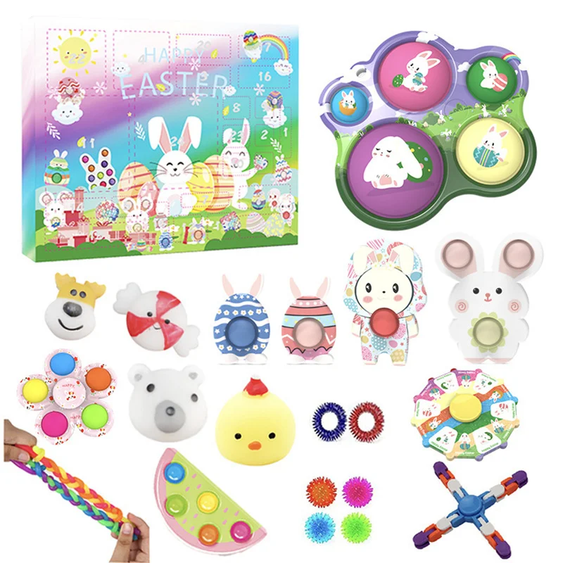 fidget toys pack beauty easter advent calendar makeup antistress toys set blind box anti stress relief toy for children gift free global shipping
