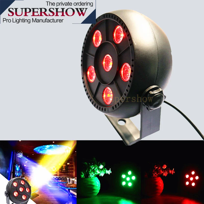 6x3w Par led RGB 3in1 Led Mini Pumpkin Flat Light With DMX512 control for disco DJ KTV BAR Lighting | Освещение