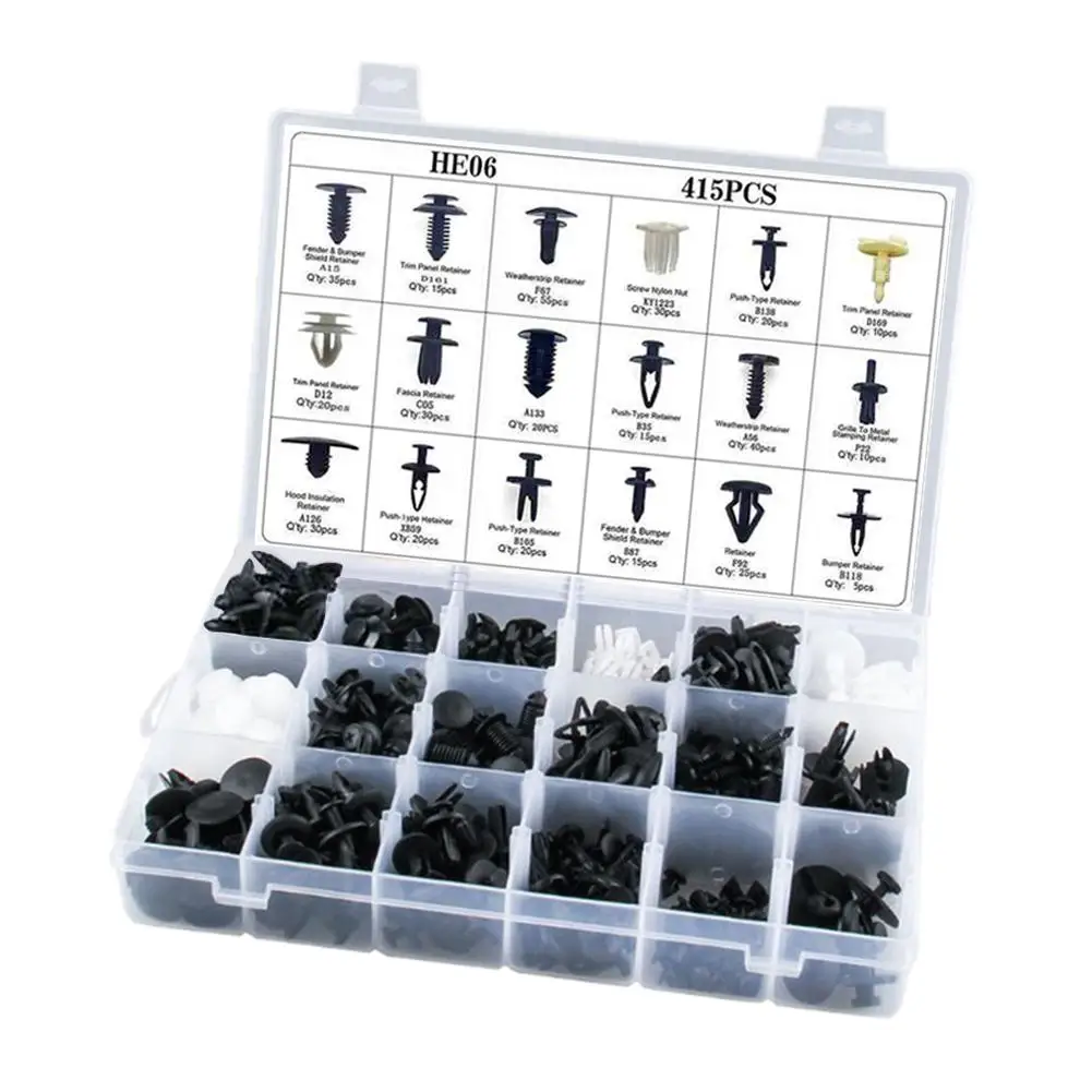 415 шт. авто крепеж автомобильный бампер зажимы заклепки Дверная панель крыло