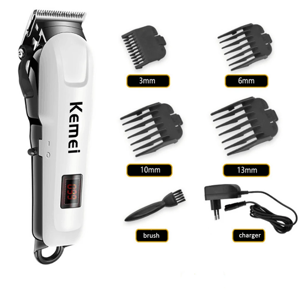 

Km-809a Kemei профессиональная машинка для стрижки волос, мужские перезаряжаемые электрические триммеры с ЖК-дисплеем, машинка для парикмахера, ...