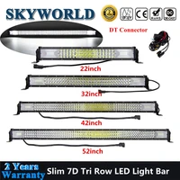22 32 42 52inch slim 7d tri row led light bar combo beam led bar offroad car bumper roof driving led light 12 24v for jeep truck