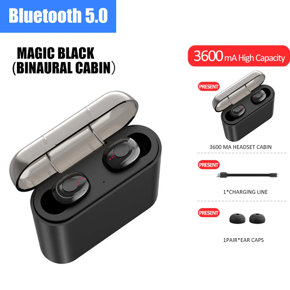 

TWS 5.0 Wireless Bluetooth Earphone 8DHiFi Stereo Mini Sport Earphone Graphene Bass Diaphragm Headset Noise Reduction Power Bank