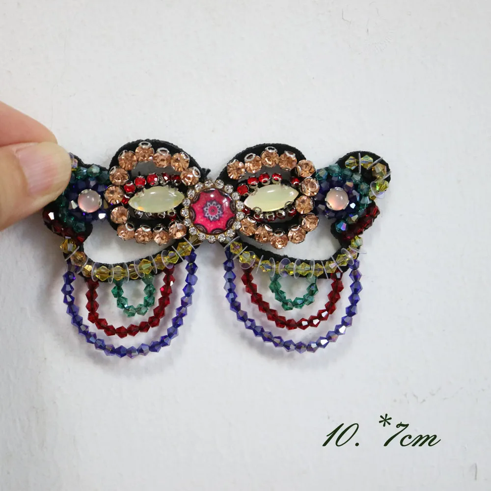 2 шт. красочные нашивки бабочки с бусинами для одежды|Заплатки| |