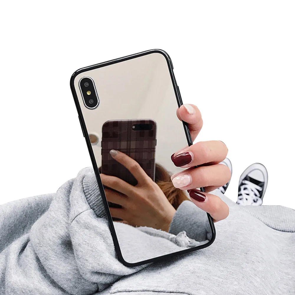 FDBRO New Full Mirror Silicone Case for iphone 7 8 6 6S Plus x 10 xr XS Pro MAX Bling Plating Soft TPU Drop proof Cover | Мобильные