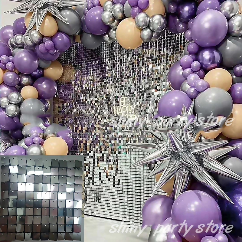 Золотистые Серебристые блестки 3D мерцающие настенная панель свадебный фон для