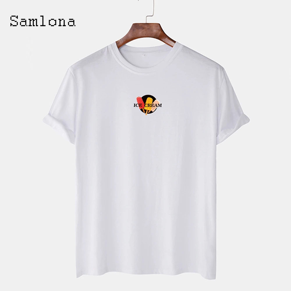 

Samlona Kpop Style Fashion 3D T-shirt 2021 Summer New Casual Top Pullovers Men Tees Clothing Plus size S-4XL