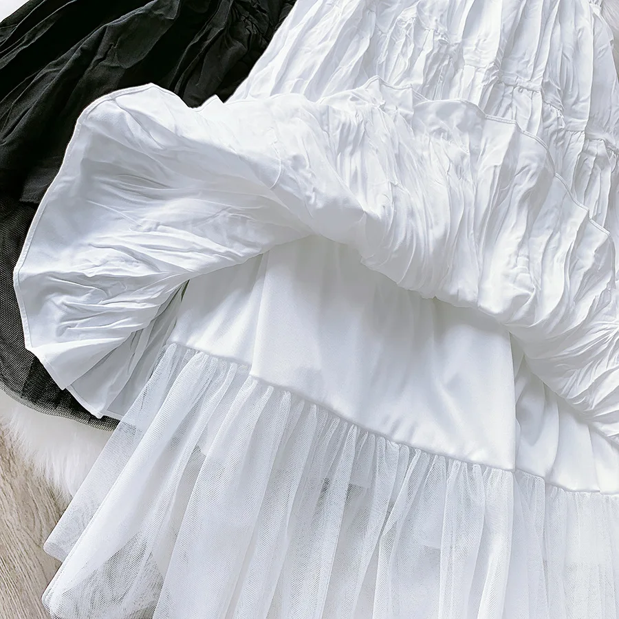 Новинка весна-лето 2020 винтажные женские длинные юбки с оборками корейский стиль