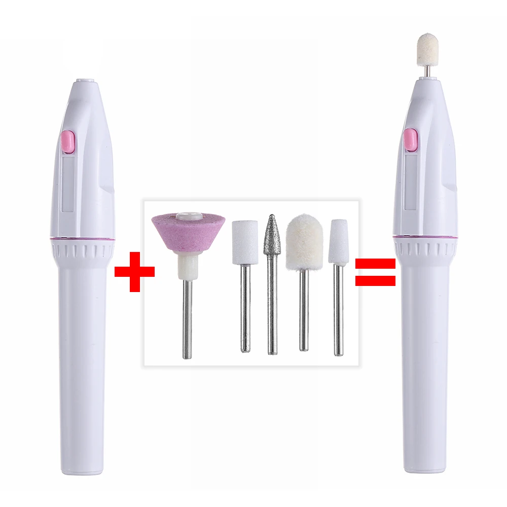 1 Set Soft Polishing Felt Cone 5 in Electric Nail File Brushes Buffer Polisher Drill Grinder Tools Manicure Machine | Красота и