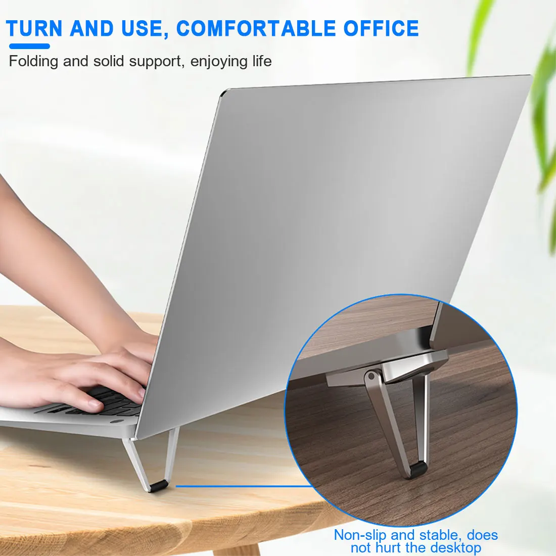 

Foldable laptop stand for Macbook Pro Air non-slip laptop stand cooling bracket foldable monitor stand portable metal
