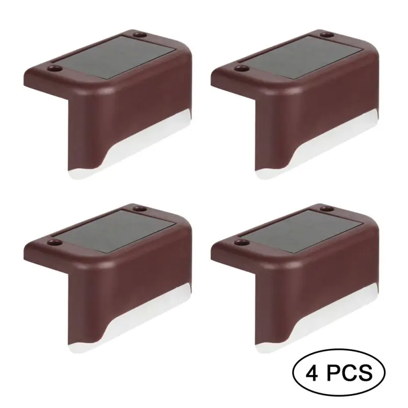 

2/4pcs LED Solar Lamp Path Stair Outdoor Waterproof Wall Light Garden Landscape Step Stair Deck Lights Balcony Fence Solar Light