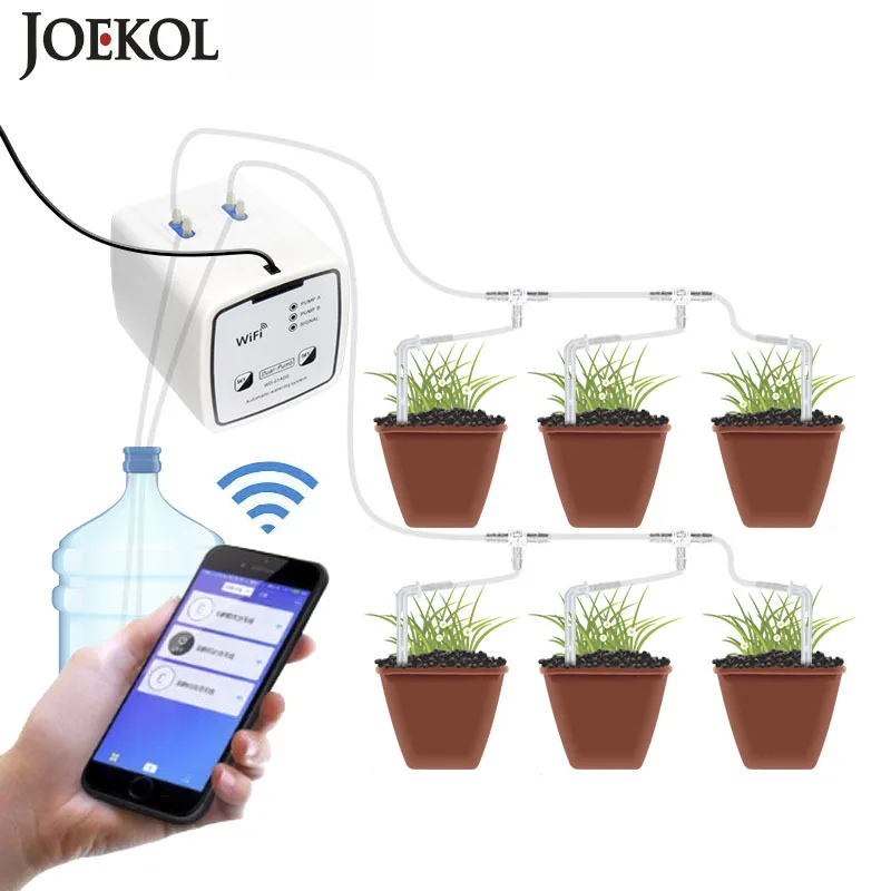 

Устройство для полива сада, двойной насос с Wi-Fi, автоматическая система капельного орошения, мобильное приложение
