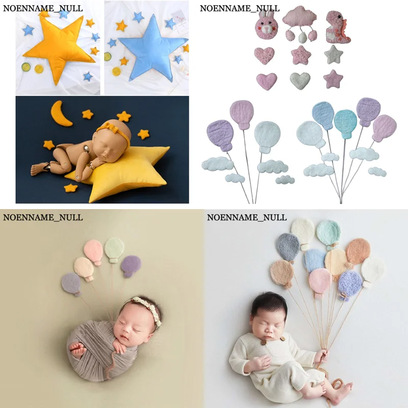 

1 set Baby Posing DIY Baby Wool Felt Dinosaur Stars Love Heart Clouds Balloon Decorations Newborn Photography Props Ornaments
