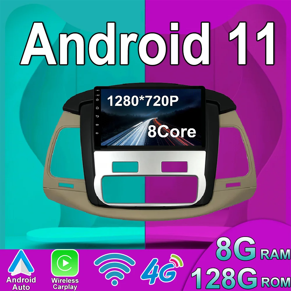 

Android 11 для Toyota Innova 2008 2009 2010, автомобильное радио, стерео, мультимедийный видеонавигатор, GPS, беспроводной Carplay, DSP, IPS